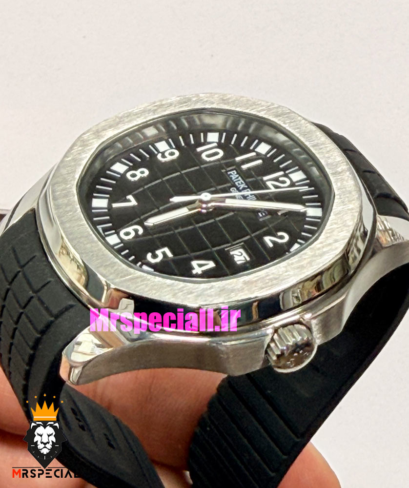 ساعت مردانه پتک فیلیپ اکوانات کوارتز بند رابر مشکی صفحه مشکی 021717 Patek Philippe Aquanaut