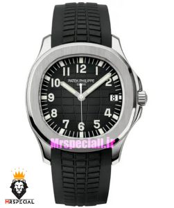ساعت مردانه پتک فیلیپ اکوانات کوارتز بند رابر مشکی صفحه مشکی 021717 Patek Philippe Aquanaut