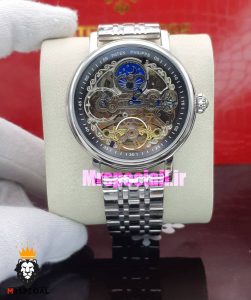 ساعت پتک فیلیپ مردانه اتوماتیک بند استیل صفحه اسکلتون Patek Philippe 021722