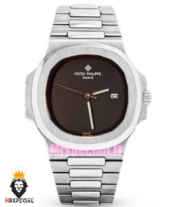 ساعت پتک فیلیپ مردانه ناتیلوس بند استیل صفحه مشکی Patek Philippe NUATILOS 021695