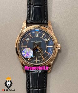 ساعت پتک فیلیپ مردانه دی دیت اتوماتیک رزگلد صفحه مشکی Patek Philippe Day date Moon Phase 021581