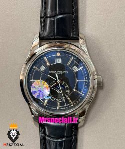 ساعت پتک فیلیپ مردانه دی دیت اتوماتیک چرم صفحه مشکی Patek Philippe Day date Moon Phase 021578