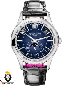 ساعت پتک فیلیپ مردانه دی دیت اتوماتیک چرم صفحه ابی Patek Philippe Day date Moon Phase 021580