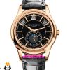 ساعت پتک فیلیپ مردانه دی دیت اتوماتیک رزگلد صفحه مشکی Patek Philippe Day date Moon Phase 021581