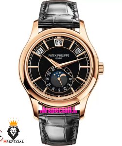 ساعت پتک فیلیپ مردانه دی دیت اتوماتیک رزگلد صفحه مشکی Patek Philippe Day date Moon Phase 021581