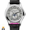 ساعت پتک فیلیپ مردانه دی دیت اتوماتیک چرم صفحه سفید Patek Philippe Day date Moon Phase 021579