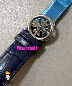 ساعت پتک فیلیپ مردانه دی دیت اتوماتیک چرم صفحه ابی Patek Philippe Day date Moon Phase 021580