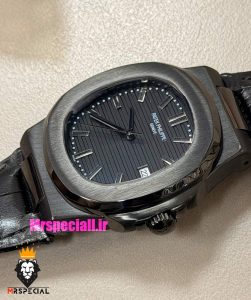 ساعت پتک فیلیپ مردانه ناتیلوس اتوماتیک چرم مشکی صفحه مشکی Patek Philippe NUATILOS 021576