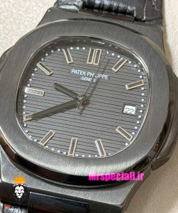 ساعت پتک فیلیپ مردانه ناتیلوس اتوماتیک چرم مشکی صفحه مشکی Patek Philippe NUATILOS 021576