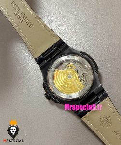 ساعت پتک فیلیپ مردانه ناتیلوس اتوماتیک چرم مشکی صفحه مشکی Patek Philippe NUATILOS 021576