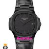 ساعت پتک فیلیپ مردانه ناتیلوس اتوماتیک چرم مشکی صفحه مشکی Patek Philippe NUATILOS 021576