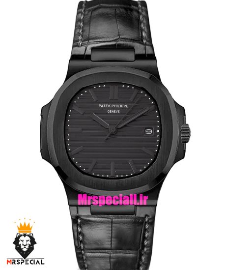 ساعت پتک فیلیپ مردانه ناتیلوس اتوماتیک چرم مشکی صفحه مشکی Patek Philippe NUATILOS 021576