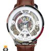 ساعت مردانه پتک فیلیپ اسکلتون اتوماتیک چرم قهوه ای Patek Philippe Luxury 01253