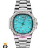 ساعت زنانه پتک فیلیپ ناتیلوس استیل قاب نگین صفحه تیفانی Patek Philippe NUATILOS 01793