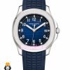 ساعت مردانه پتک فیلیپ اکوانات اتوماتیک بند رابر صفحه ابی 021658 Patek Philippe Aquanaut