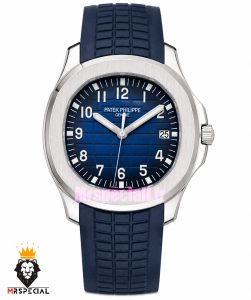 ساعت مردانه پتک فیلیپ اکوانات اتوماتیک بند رابر صفحه ابی 021658 Patek Philippe Aquanaut