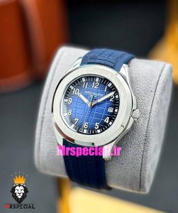 ساعت مردانه پتک فیلیپ اکوانات اتوماتیک بند رابر صفحه ابی 021658 Patek Philippe Aquanaut