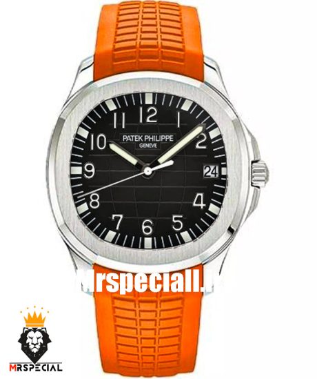 ساعت مردانه پتک فیلیپ اکوانات اتوماتیک بند رابر صفحه مشکی 021657 Patek Philippe Aquanaut