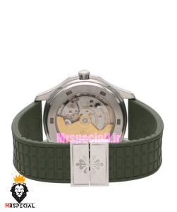 ساعت مردانه پتک فیلیپ اکوانات اتوماتیک بند رابر صفحه سبز 021656 Patek Philippe Aquanaut 