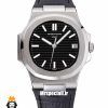 ساعت پتک فیلیپ مردانه مدل ناتیلوس اتوماتیک بند چرم مشکی صفحه مشکی Patek Philippe NUATILOS 021255