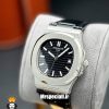ساعت پتک فیلیپ مردانه مدل ناتیلوس اتوماتیک بند چرم مشکی صفحه مشکی Patek Philippe NUATILOS 021255