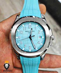 ساعت مچی مردانه پتک فیلیپ مدل اکوانات اتومات رابر صفحه تیفانی 0898 Patek Philippe Aquanaut