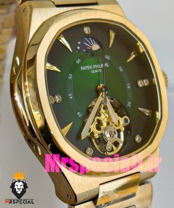 ساعت پتک فیلیپ مردانه مدل ناتیلوس اتومات طلایی صفحه سبز Patek Philippe NUATILOS 020878