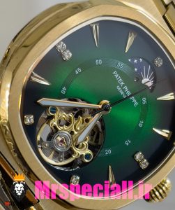 ساعت پتک فیلیپ مردانه مدل ناتیلوس اتومات طلایی صفحه سبز Patek Philippe NUATILOS 020878