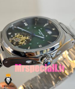 ساعت پتک فیلیپ مردانه مدل ناتیلوس اتومات استیل صفحه سبز Patek Philippe NUATILOS 020879