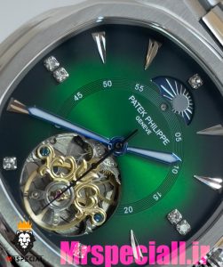 ساعت پتک فیلیپ مردانه مدل ناتیلوس اتومات استیل صفحه سبز Patek Philippe NUATILOS 020879