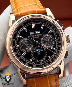 ساعت مردانه پتک فیلیپ اتوماتیک رزگلد صفحه مشکی Patek Philippe Perpetual Day Date 0995