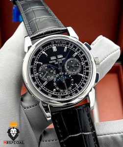 ساعت مردانه پتک فیلیپ دی دیت اتوماتیک بند چرم مشکی صفحه مشکی Patek Philippe Day Date 0998