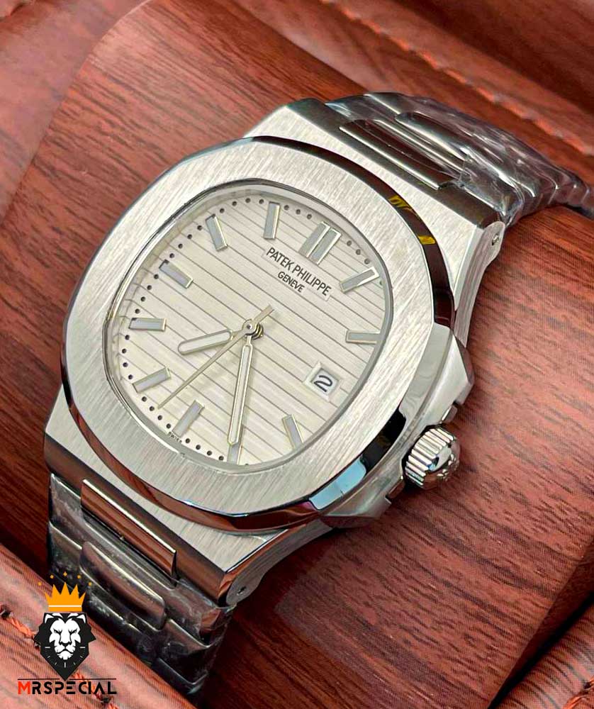 ساعت مچی مردانه پتک فیلیپ ناتیلوس کوارتز استیل صفحه سفید Patek Philippe NUATILOS 9653