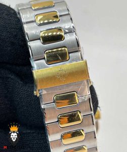 ساعت مردانه پتک فیلیپ ناتیلوس کوارتز دورنگ طلایی صفحه ابی Patek Philippe nuatilos 9852