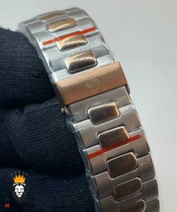 ساعت مچی مردانه پتک فیلیپ موتور کوارتز دورنگ رزگلد صفحه ابی Patek Philippe NUATILOS 01213