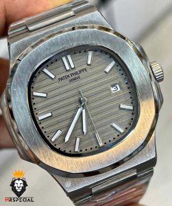 ساعت مچی مردانه پتک فیلیپ کوارتز استیل صفحه طوسی Patek Philippe NUATILOS 01038