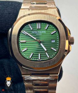 ساعت مچی مردانه پتک فیلیپ کوارتز رزگلد صفحه سبز Patek Philippe NUATILOS 01210