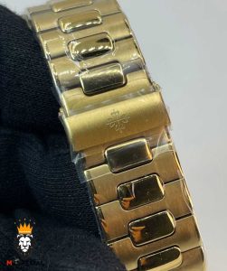 ساعت مچی مردانه پتک فیلیپ کوارتز طلایی صفحه ابی Patek Philippe NUATILOS 01212