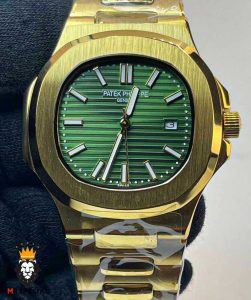 ساعت مچی مردانه پتک فیلیپ کوارتز طلایی صفحه سبز Patek Philippe NUATILOS 01211