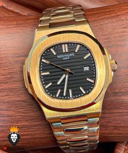 ساعت مچی مردانه پتک فیلیپ ناتیلوس رزگلد صفحه مشکی Patek Philippe NUATILOS 9652