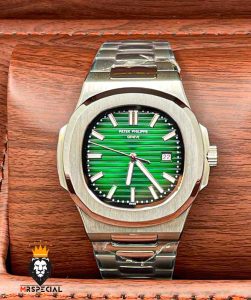 ساعت مچی مردانه پتک فیلیپ ناتیلوس کوارتز استیل صفحه سبز 4569 Patek Philippe nautilus