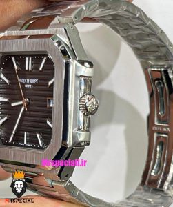 ساعت پتک فیلیپ مردانه اتوماتیک بند استیل صفحه مشکی Patek Philippe CUBITUS 021336