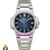 ساعت پتک فیلیپ زنانه مدل ناتیلوس کوارتز استیل قاب نگین صفحه ابی Patek Philippe NUATILOS 021266