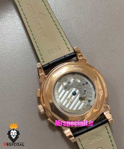 ساعت پتک فیلیپ مردانه دی دیت اتوماتیک رزگلد چرم مشکی صفحه سبز Patek Philippe Perpetual Calendar 021574