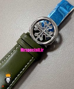 ساعت پتک فیلیپ مردانه دی دیت اتوماتیک بند چرم سبز صفحه سبز Patek Philippe Perpetual Calendar 021573