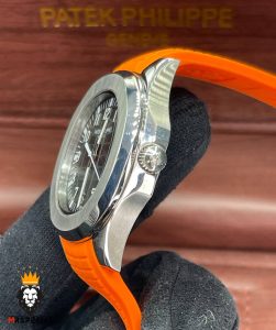 ساعت مردانه پتک فیلیپ اکوانات اتوماتیک بند رابر نارنجی صفحه طوسی 01603 Patek Philippe Aquanaut