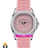 ساعت پتک فیلیپ زنانه اکوانات بند رابر قاب نگین استیل صفحه صورتی 021479 Patek Philippe Aquanaut