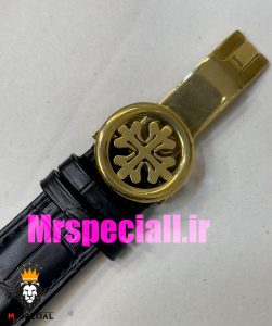 ساعت پتک فیلیپ مردانه بند چرم توربیلون اتوماتیک طلایی صفحه سبز Patek Philippe 020812 