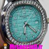 ساعت پتک فیلیپ زنانه اکوانات تیفانی قاب نگین 020701 Patek Philippe Aquanaut