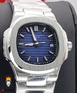 ساعت ست مردانه و زنانه پتک فیلیپ ناتیلوس کوارتز استیل صفحه ابی Patek Philippe NUATILOS 01675